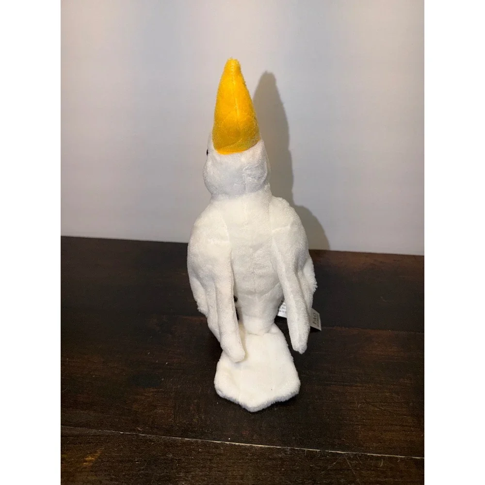 FAO Schwarz Cockatoo Plush Stuffed Animal Bird White Yellow Crest 10